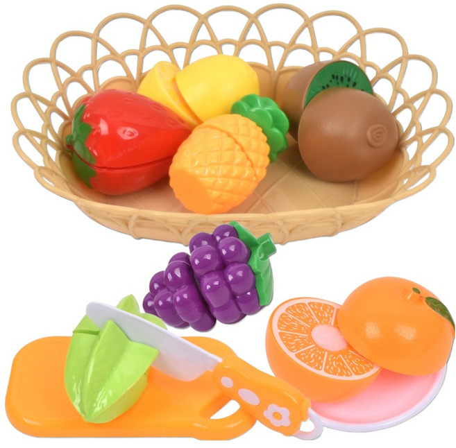 오즈토이 소쿠리 썰기 소꿉 주방놀이 과일세트 3307-3, 혼합색상, 1세트