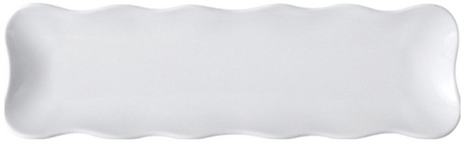 아메리칸로드 일본풍 직사각 플레이트 접시 물결 HR2606, 화이트, 1개