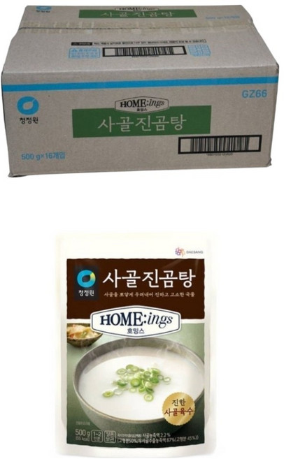 청정원 사골 진곰탕, 500g, 16개