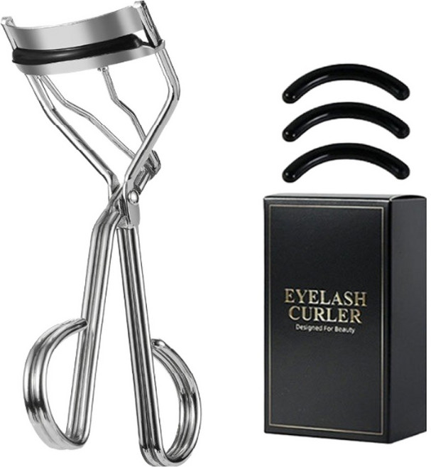 블루무역 속눈썹 하이컬링 뷰러 + 실리콘 패드 3p 세트, 1세트, 실버