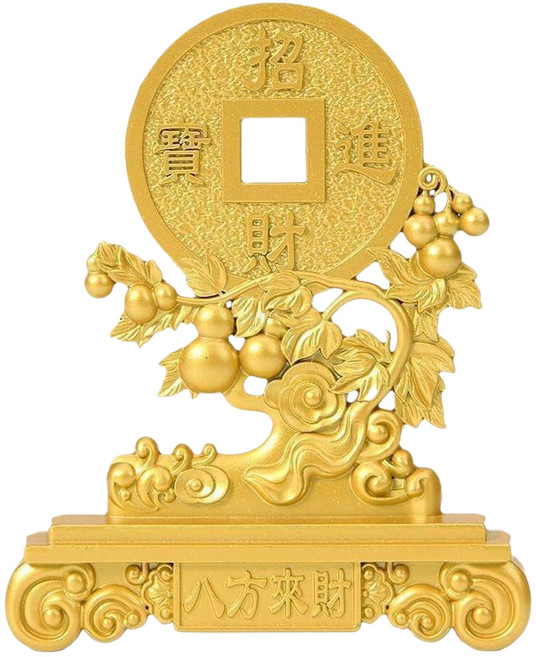 芙詩雅 創意擺件福祿銅錢, 金色