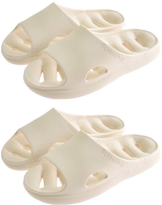 CMYK 국산 미끄럼예방 퉁퉁이 PVC 욕실 화장실 다용도 슬리퍼, 베이지, 2개