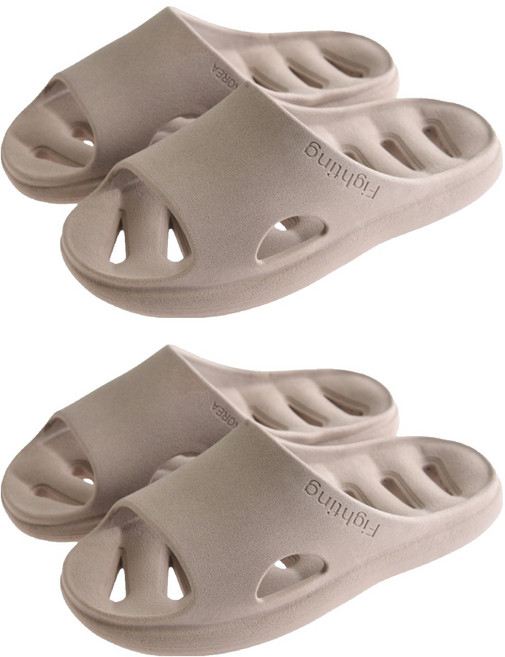 CMYK 국산 미끄럼예방 퉁퉁이 PVC 욕실 화장실 다용도 슬리퍼, 그레이, 2개