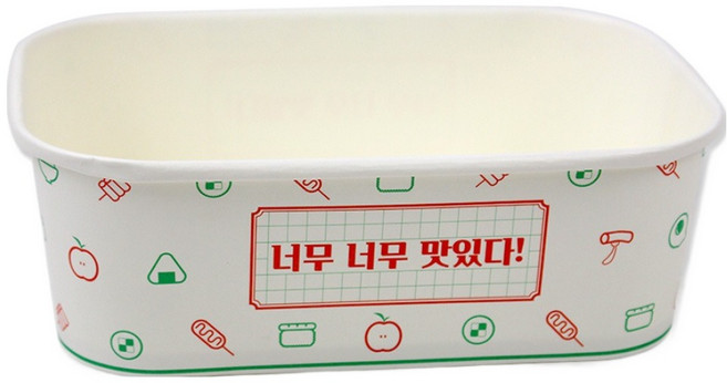아이엔피 둥근사각 종이 용기 너무 너무 맛있다 17 x 12 x 5.5 cm, 20개, 1개입