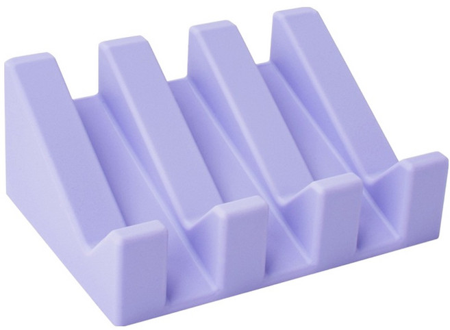 쉐리엘 욕실 다용도 깔끔 물빠짐 실리콘 비누 거치대 대, 라이트퍼플, 1개