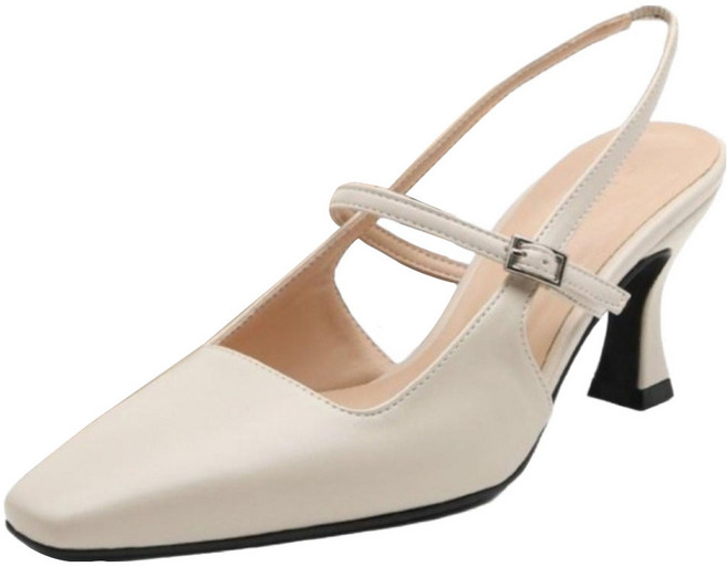 사뿐 여성용 시릴스 스퀘어 슬링백힐 5cm