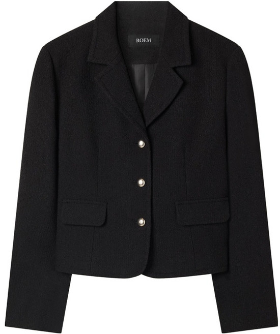 Roem 女款翻領粗花呢外套