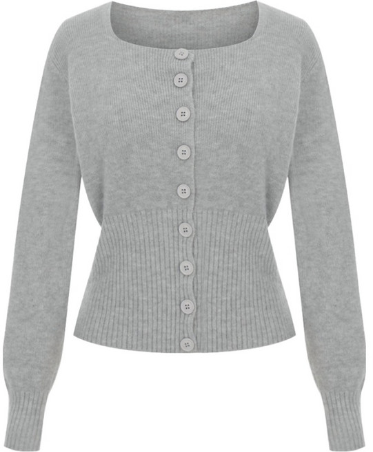 페이지플린 여성용 스퀘어넥 버튼 니트 가디건 P6ACA003C
