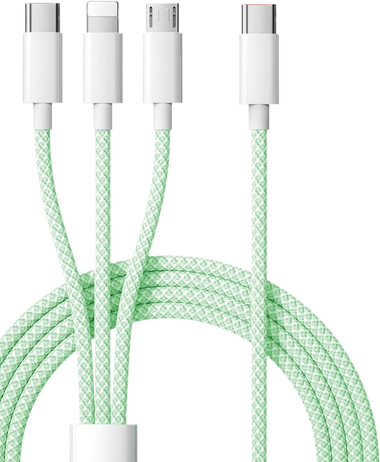 사인포스트 멀티 3in1 초고속 C to C 5핀 8핀 호환 충전케이블, 그린, 1개, 1m