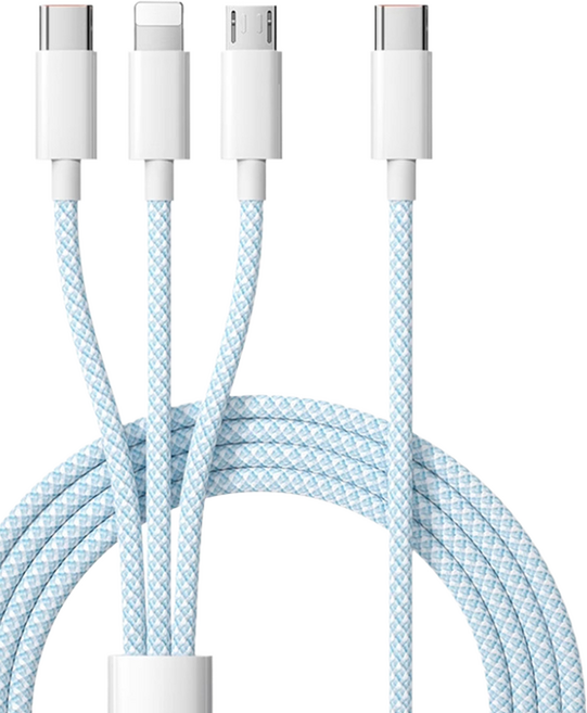 사인포스트 멀티 3in1 초고속 C to C 5핀 8핀 호환 충전케이블, 스카이블루, 1개, 1m