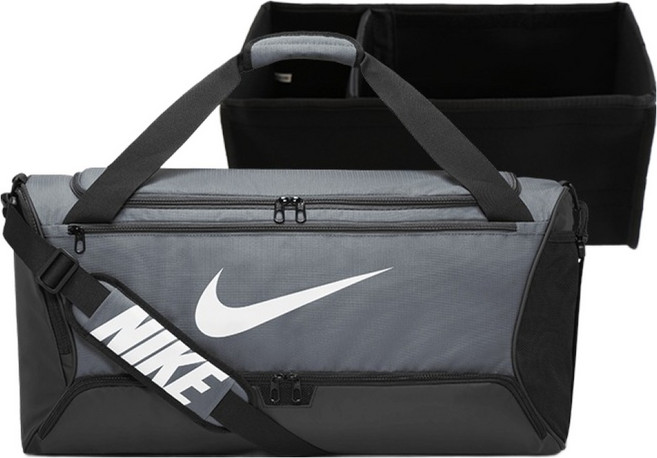 나이키 브라질리아 9.5 트레이닝 더플백 M DH7710-068 + 이너백 세트 그레이, 그레이(더플백), 이너백(블랙), 1세트