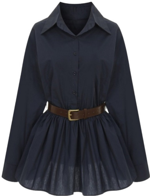 Paige Flynn 女款腰部鬆緊傘狀下擺襯衫 P6ASH008C