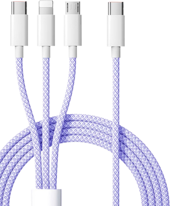 사인포스트 멀티 3in1 초고속 C to C 5핀 8핀 호환 충전케이블, 퍼플, 1개, 1m