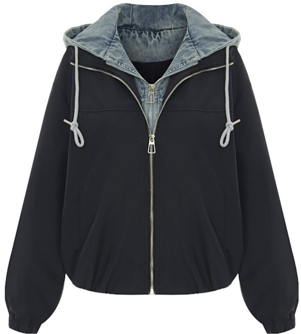 Sellys 丹寧拼色防風夾克 I6A-CJP002