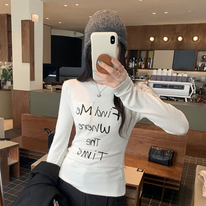 어썸풀 여성용 라크틱스 레터링 라운드 티셔츠 A26SPT122331