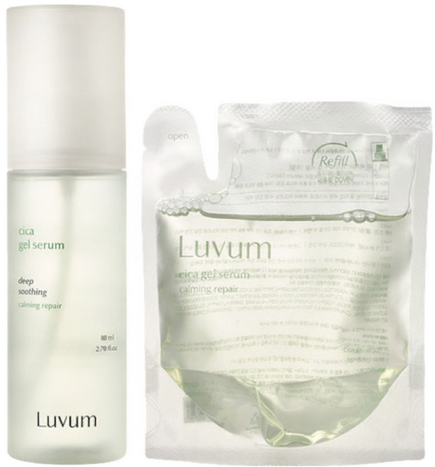 Luvum Beauty 鎮靜修護乙醇酸凝膠精華液 80ml + 補充包 160ml 套組, 1個