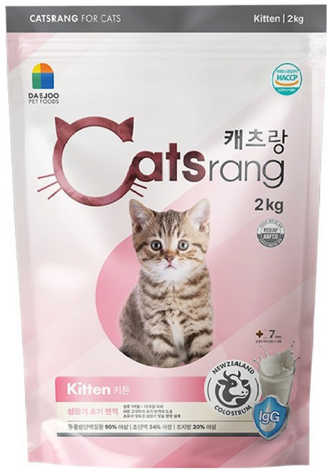 캐츠랑 키튼 고양이 건식 사료, 닭+참치, 2kg, 1개