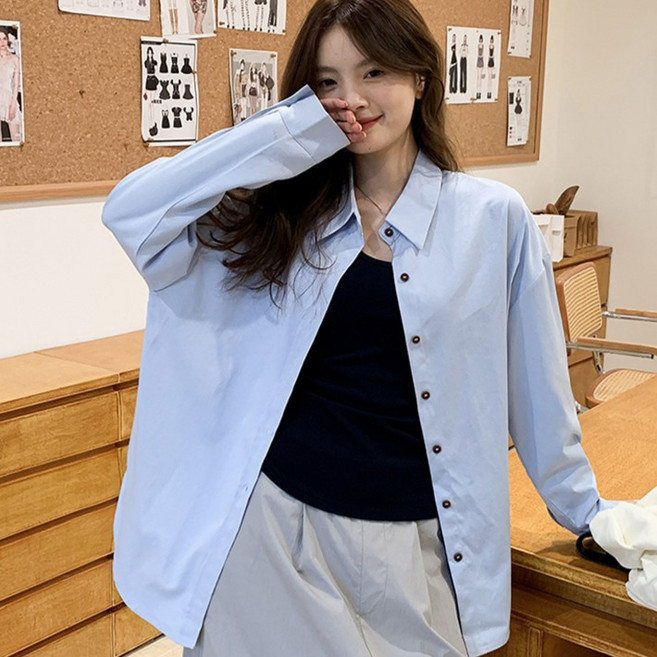 어썸풀 여성용 리틀보로 자수 셔츠 A26SPST011201