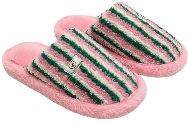 써뉴즈 포근 스트라이프 거실화, 핑크, 1개