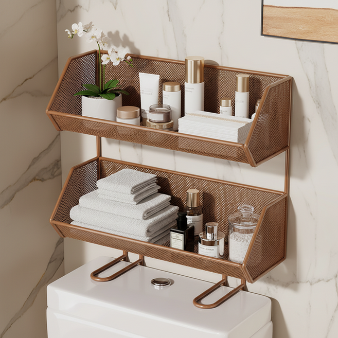 조인메이드 변기 상단 다용도 메쉬 수납 정리 선반 2단, 커피, 1개