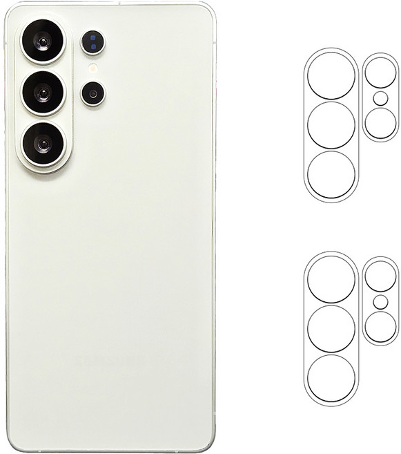 클로버나인 클로버글라스 빛번짐 방지 카메라 렌즈 강화유리 9H 고경도 휴대폰 액정보호필름 2p 세트, 1세트