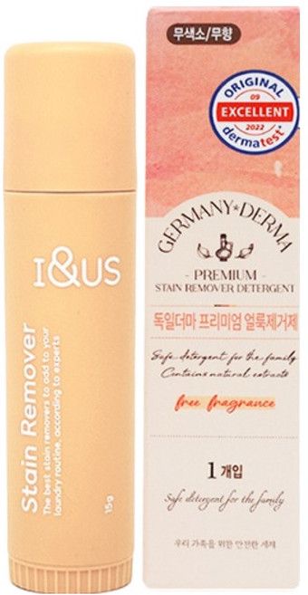 아이앤어스 독일더마 프리미엄 스틱형 휴대용 얼룩제거제, 15g, 1개입, 1개