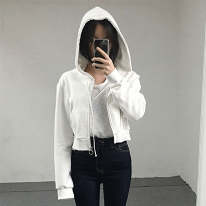 DMELD 女款短版拉鍊修身春季外套