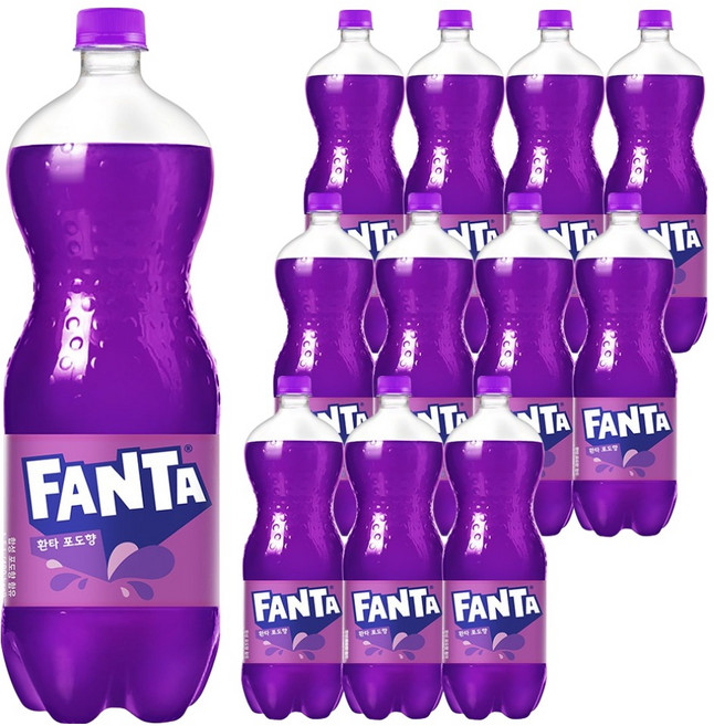 환타 포도향 탄산음료, 12개, 1.5L