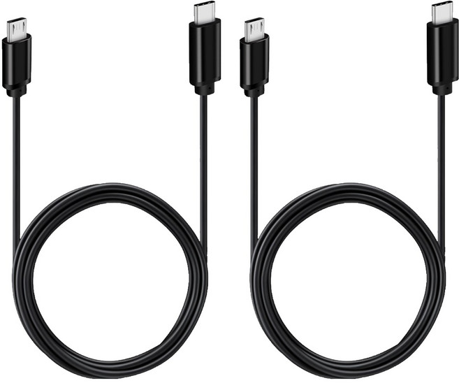 스페이스쉴드 스탠다드 12W USB C to Micro USB 5핀 OTG 고속 충전 데이터 케이블, 블랙, 2개, 1m