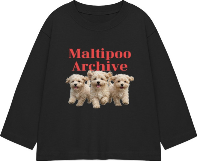 LITTLE RABBIT 家庭馬爾濟斯貴賓犬長袖T恤