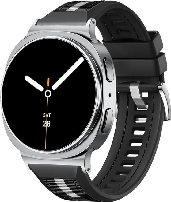 스페이스쉴드 플렉스 니트 하이브리드 버클 나일론 실리콘 스트랩, 블랙, 1개