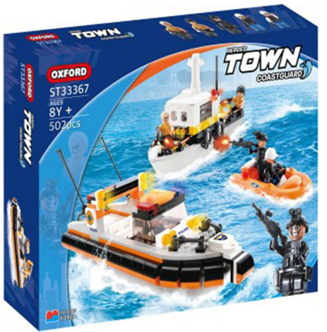 옥스포드 타운히어로즈 해양경찰 블록 장난감 5800 ST33367 502p, 단품, 1개