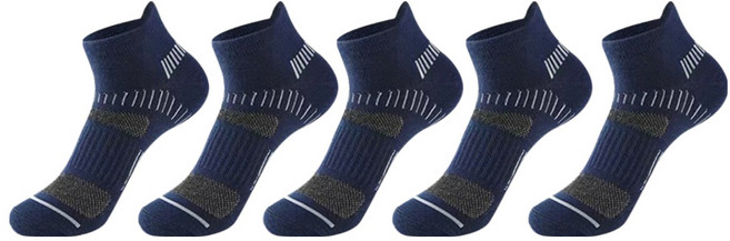 데이코지 남성용 쾌적한 발목 스포츠 양말, 네이비, 5개