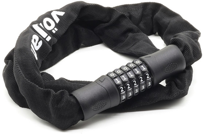 vonjean 高強度碳鋼自行車鏈條鎖 120cm, 黑色, 1個