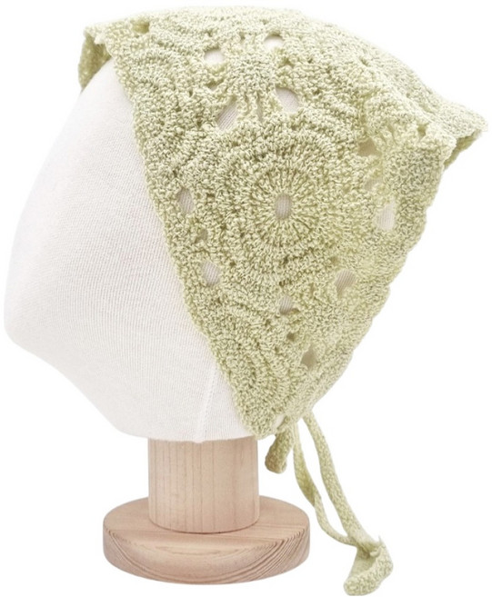 바른리빙 삼각 뜨개 주방 위생 두건 모자, 그린, 1개