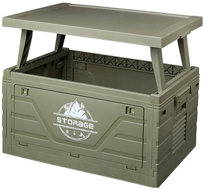 車用野餐露營用折疊收納箱桌型, 綠色