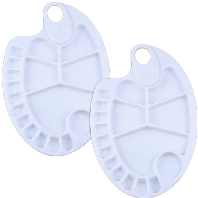 코쿠리 수채화 물감 미술용품 팔레트 6W0018, 2개, 17칸