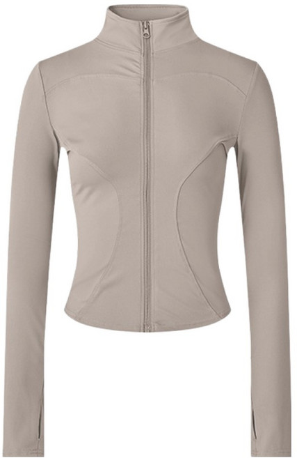 TheSirup 女款瑜伽皮拉提斯短版線條拉鍊外套