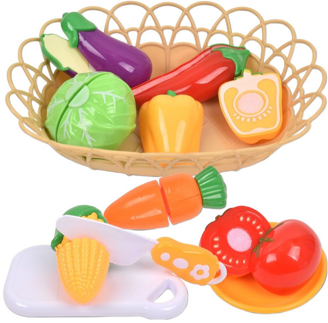 소쿠리 썰기 소꿉 주방놀이 야채세트 3307-1, 혼합색상, 1세트