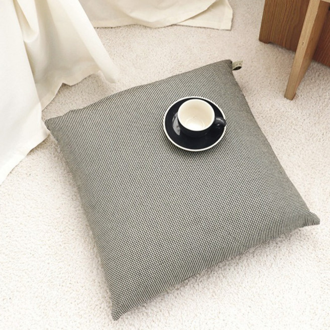 까사베르데 폭스턴 하운드체크 사각방석 솜포함