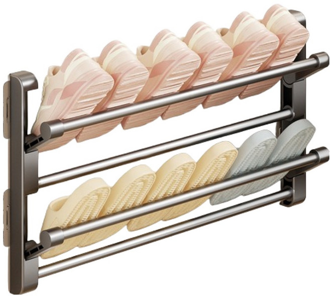 블럭마트 무타공 욕실화 수납걸이대 70cm, 1개