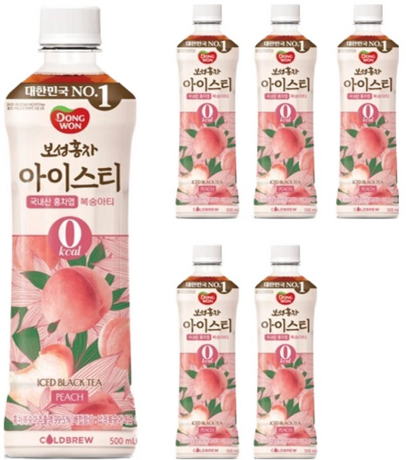 동원보성홍차 제로 복숭아 아이스티, 500ml, 6개