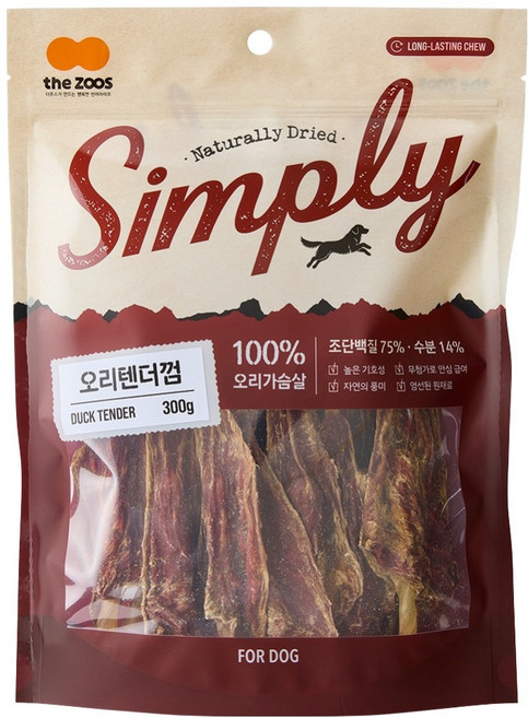 더주스 강아지 심플리 무첨가 텐더껌, 300g, 1개, 오리