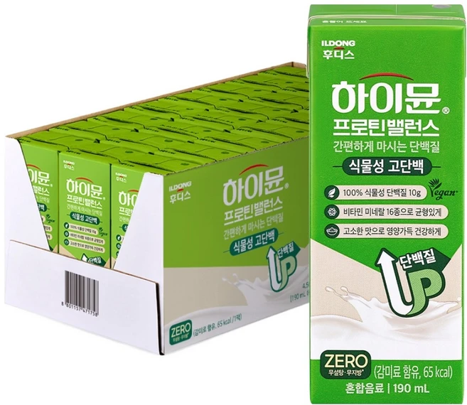 하이뮨 프로틴 밸런스 식물성 고단백, 24개, 190ml - 쿠팡