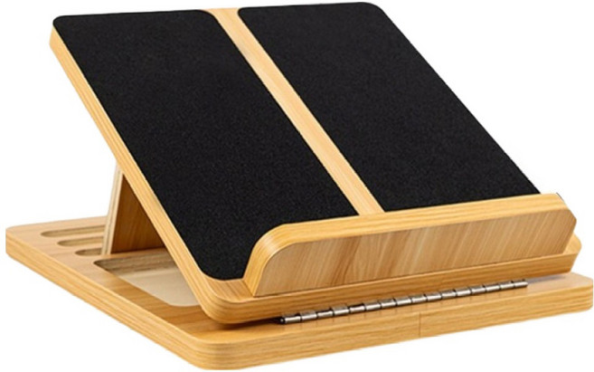 LUAZ 4段角度調節木製小腿腳踝斜板 腿部放鬆器 伸展板, 混合色