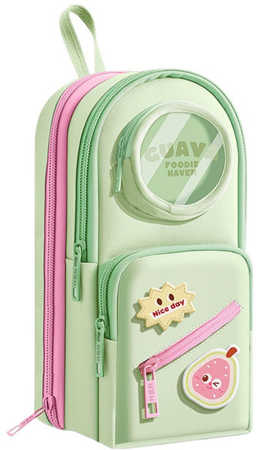 아트조이 대용량 다용도 멀티 칸칸이 분리수납 스탠딩 세로 필통, 스위트 구아바, 1개