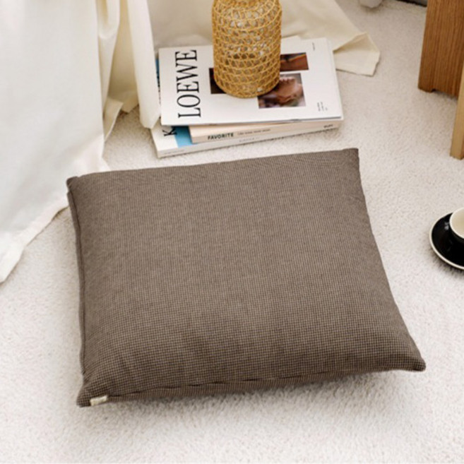 까사베르데 폭스턴 하운드체크 사각방석 솜포함