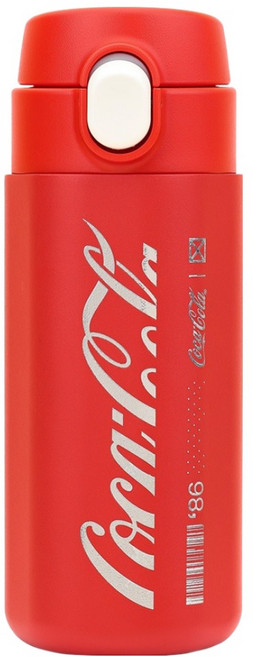 릴팡 코카콜라 더보틀 엣지 원터치 이중스텐 텀블러, 레드, 360ml, 1개