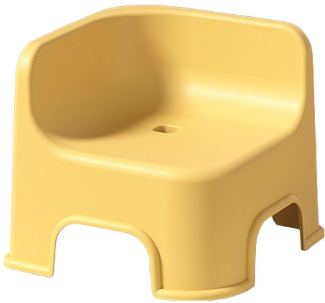블럭마트 사각 등받이 욕실의자, 옐로우