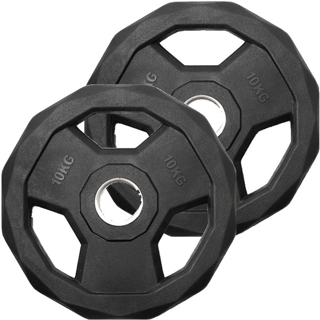 머슬피크 프리미엄 원판 바벨, 10kg, 2개, 블랙